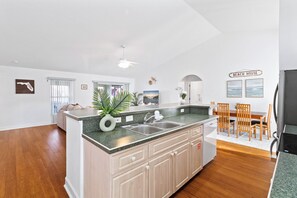 Fridge, microwave, oven, stovetop - Family Friendly Cocoa Beach Retreat W/ Outdoor Patio, Private Pool & Lanai 🌴☀️ (Cocoa Beach)