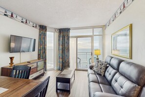 TV - Oceanfront condo with pool, hot tub, lazy river - direct beach access (Myrtle Beach)