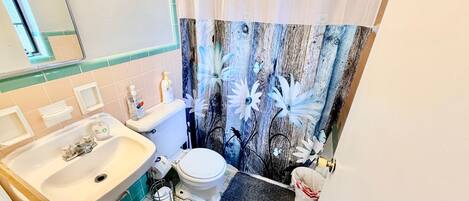Hair dryer, towels