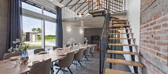 Luxury villa with pool and spacious estate for family gatherings and events.