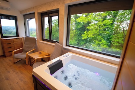 Interior. Peaceful vineyard house with jacuzzi and sauna for relaxation.