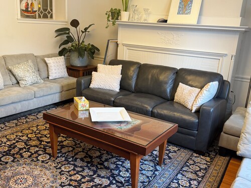 Family friendly neighborhood spacious 3-bedrooms, 2 baths,  parking, near train.