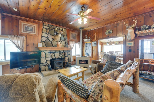 Carp Lake Vacation Rental | 3BR | 1BA | 1,000 Sq Ft