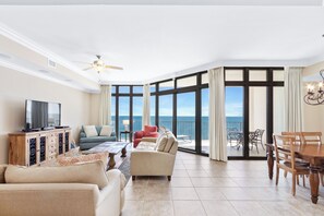 Smart TV, stereo - Gulf-Front Condo at Oasis, Private Balcony, Sleeps 10, Monthly Rates (Orange Beach)