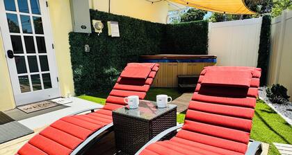 Cozy Private Studio with Hot Tub and Workspace Near Gulf Beaches