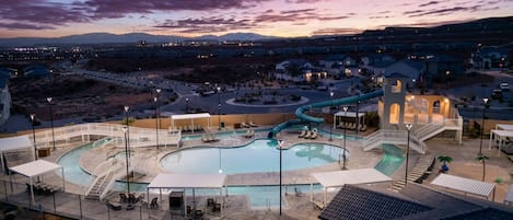 Outdoor pool, a heated pool