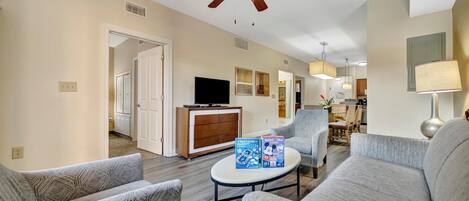 Design Condo, 2 Bedrooms, Balcony | Living area