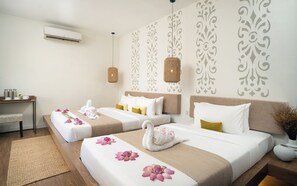 Family Room, Balcony, Pool View | Minibar, in-room safe, individually decorated, individually furnished - The Palace Indochine Hotel (Siem Reap)