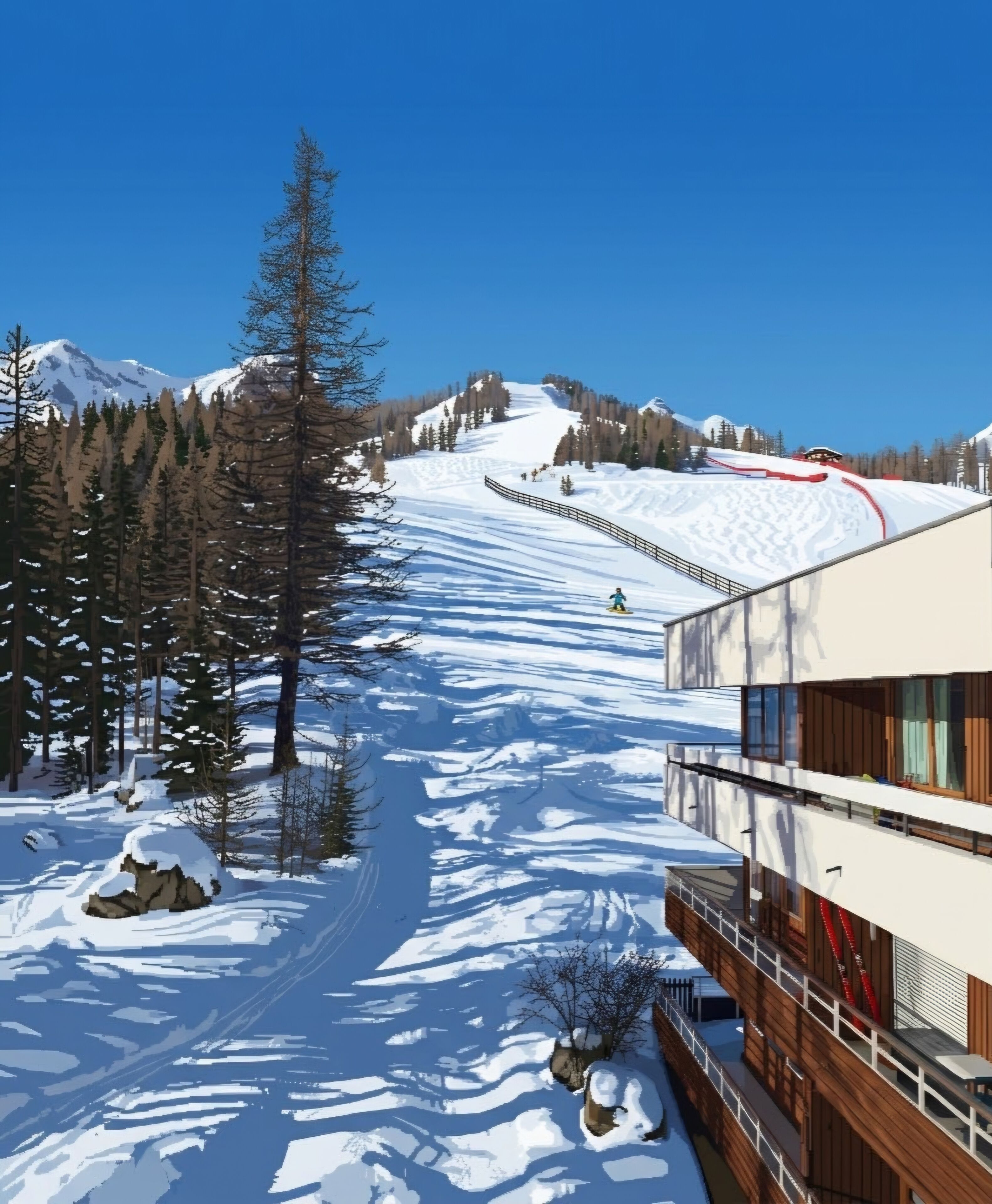 vu sur la piste de ski du blacon