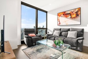 Living area - Stylish City Apartment with Expanding City Views (Southbank)