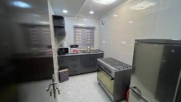 Family Apartment, Balcony, City View | Private kitchen