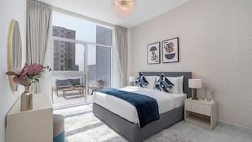 Luksusleilighet, balkong, byutsikt