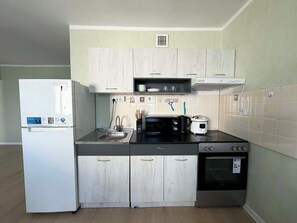 Private kitchen - 80 City Center 1BR Apartment (Ulaanbaatar)