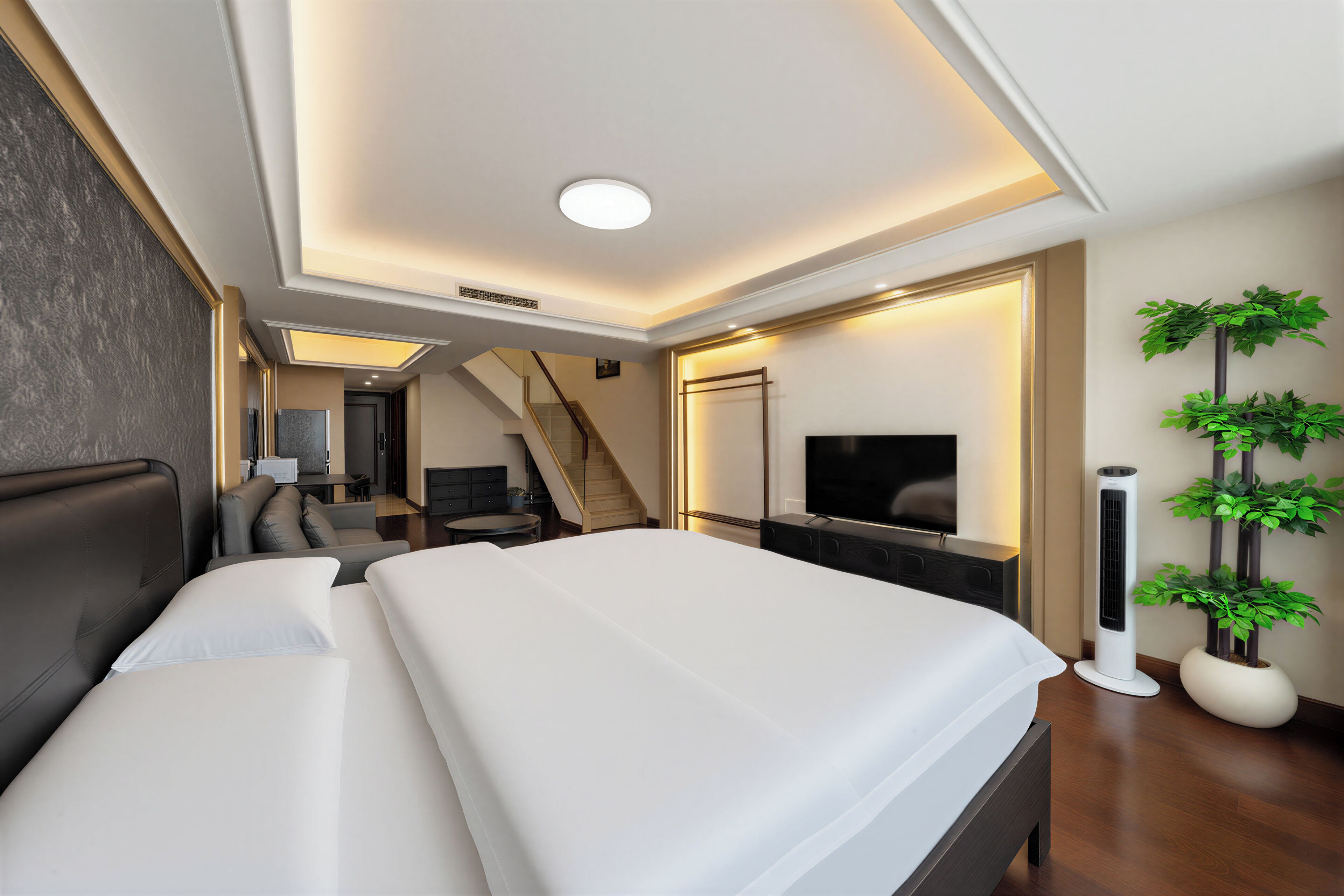 Superior Loft | Desk, blackout drapes, soundproofing, iron/ironing board