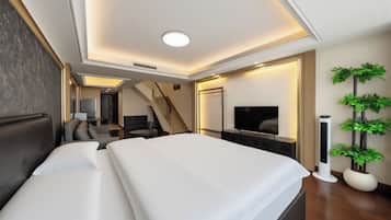Superior Loft | Desk, blackout drapes, soundproofing, iron/ironing board