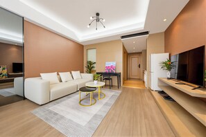 Superior-Doppelzimmer, 1 King-Bett, Stadtblick | Wohnbereich