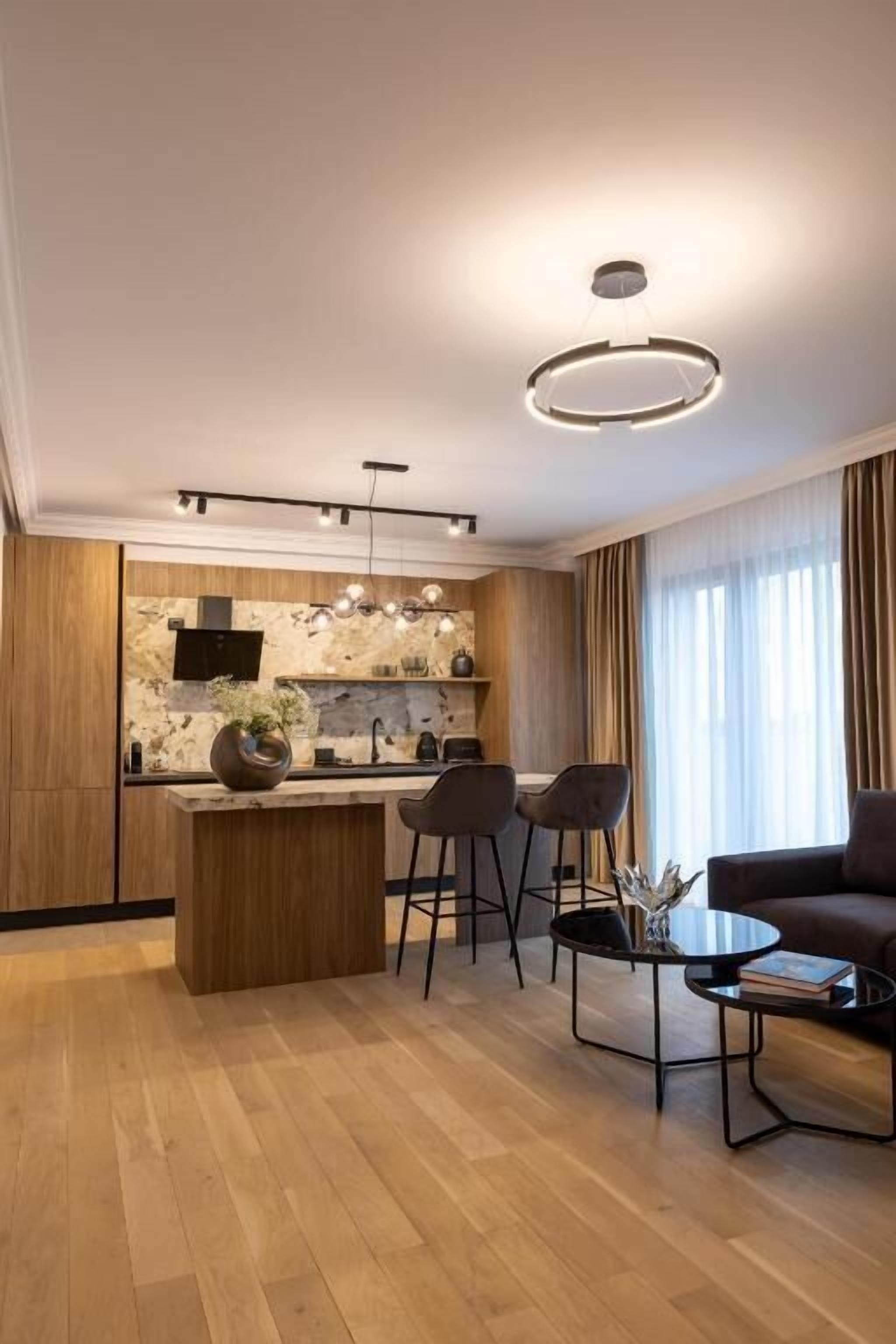 Apartemen, 1 Tempat Tidur King dengan tempat tidur Sofa, pemandangan kota | Interior