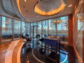Games room - Stylish 2BR w Study and City Views (Dubai Marina)