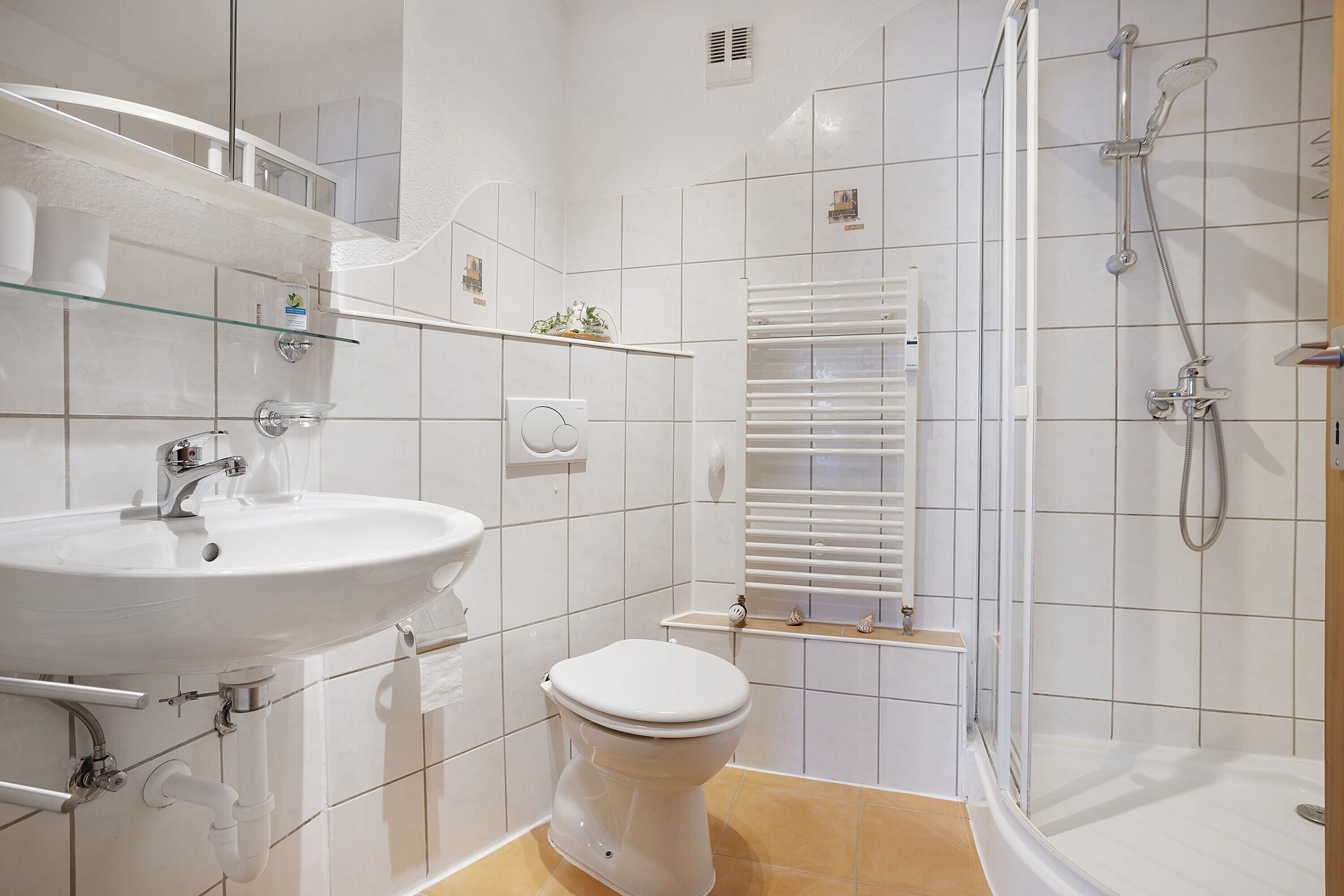 Dusche, Haartrockner, Handtücher