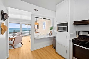 Fridge, microwave, oven, stovetop - The Beach Bungalow | Ocean Front (San Diego)
