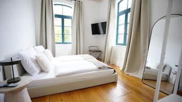 Deluxe appartement, keuken, uitzicht op de stad