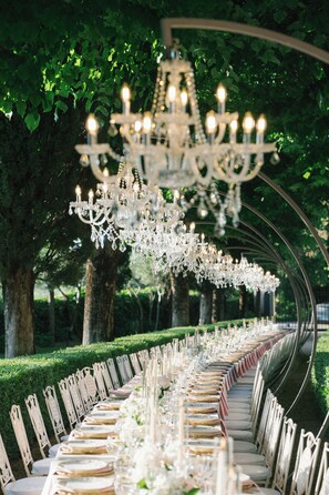 Outdoor banquet area