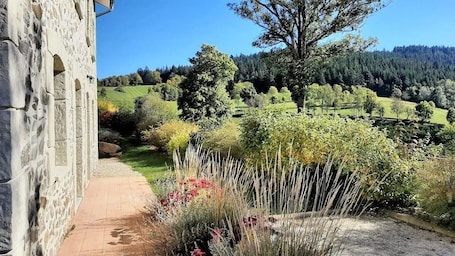Property grounds. Gite Les Ruisseaux: Renovated Stone House in the Countryside, Accessible to All
