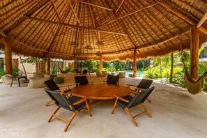Outdoor dining - Luxe 2BR Oasis | Gym | Pools | Beach Shuttle (Tulum)