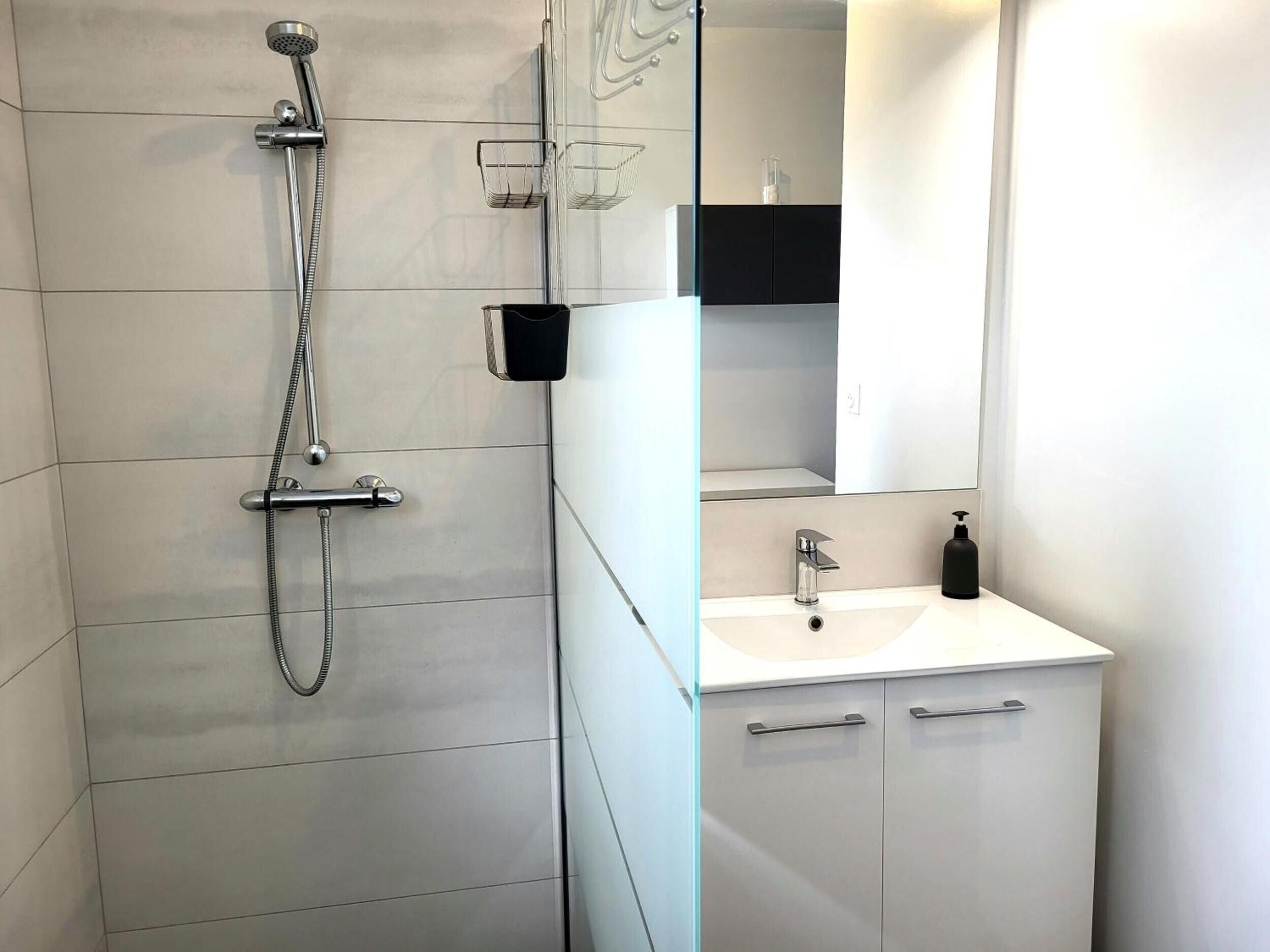 Shower, hair dryer