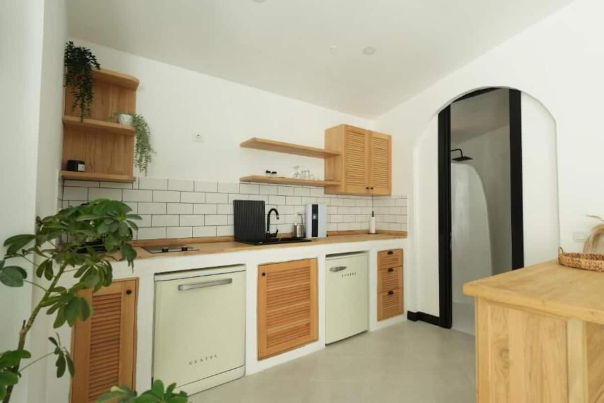 Casa lua de mel, 1 quarto, piscina particular, vista para a montanha | Cozinha privada