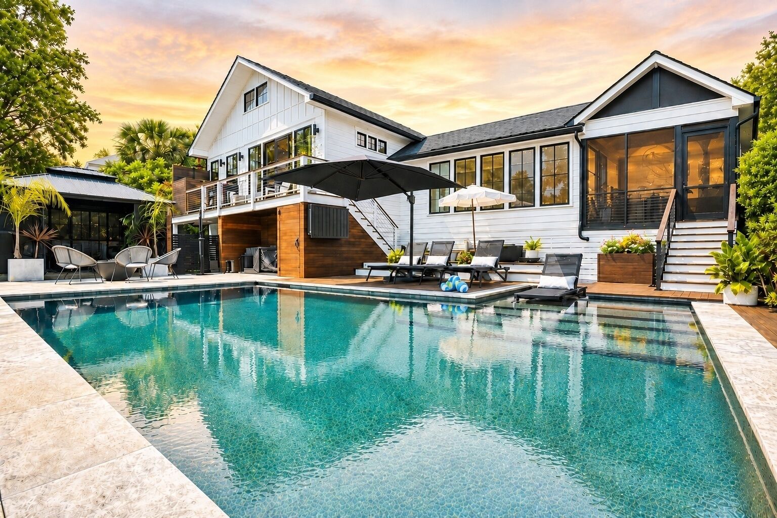 Outdoor pool, a heated pool