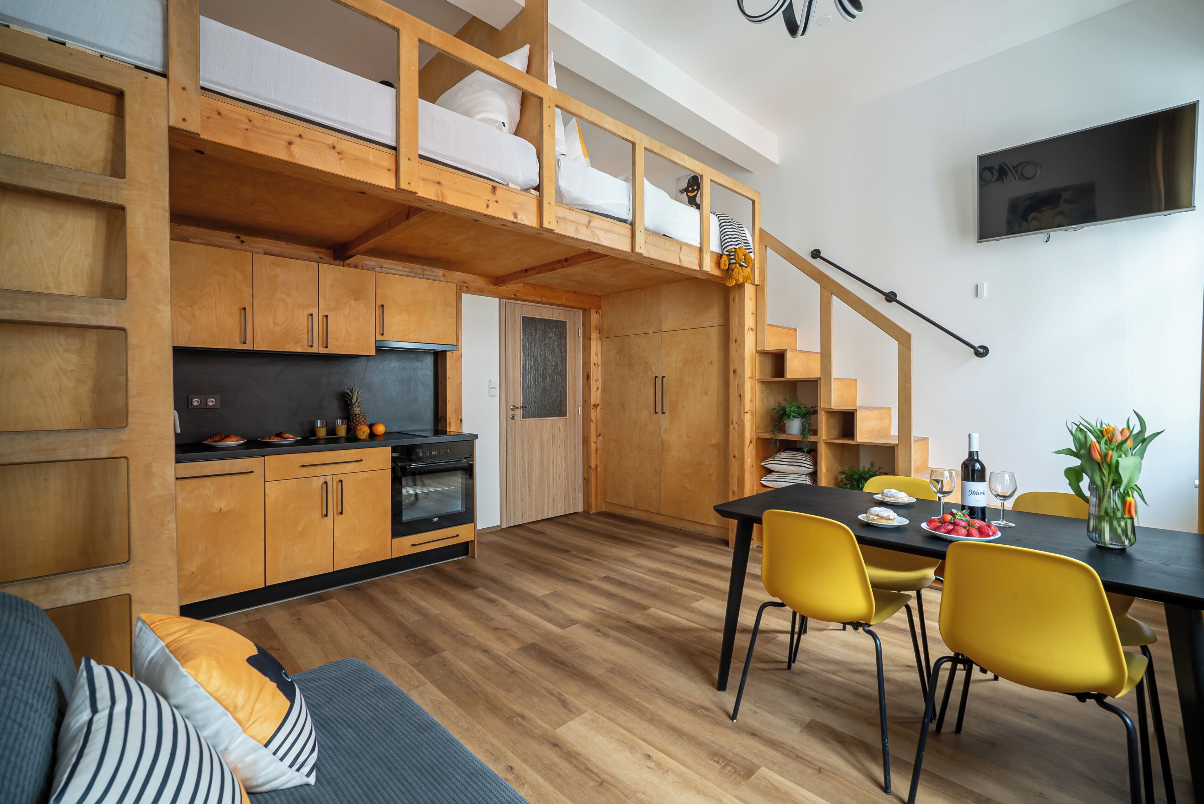 디럭스 아파트, 시내 전망 | 전용 주방