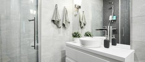 Hair dryer, towels