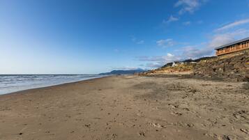 On the beach, white sand