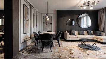 Premium-Apartment, Whirlpool, Stadtblick | Wohnbereich | 127-cm-Flachbildfernseher mit Kabelempfang