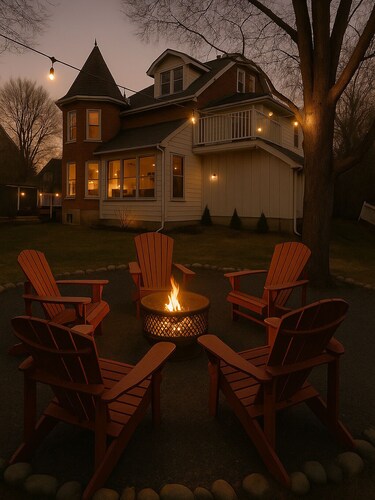 Muskoka Stay in Downtown Huntsville with Firepit