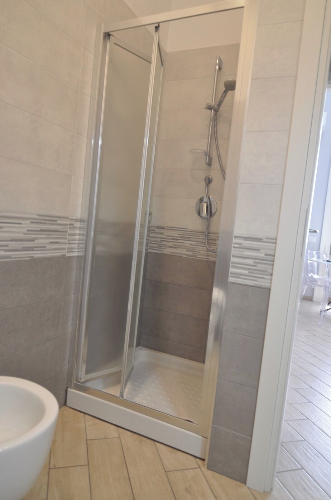 Hair dryer, bidet, towels, soap