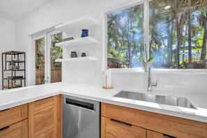 Fridge, microwave, oven, stovetop - The Coconut Grove Escape | Designer 3BR Home (Miami)