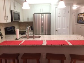 Fridge, microwave, oven, stovetop - Gulf Front condo with Pools, Beach access and Gym (Panama City Beach)