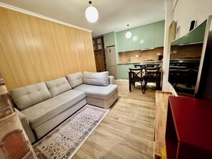 Family Apartment, 2 Bedrooms, Mountain View | Living area - Aisha Apartment (Berat)