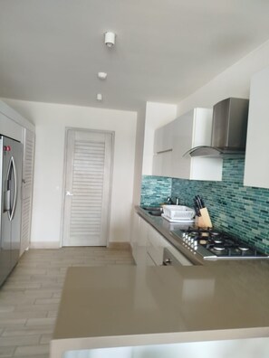 Fridge, microwave, oven, stovetop - Oceanfront 4BR Suite on the Beach Playa Caracol Beach Club and Resort (Chame)