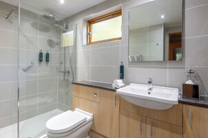 Hair dryer, towels, toilet paper