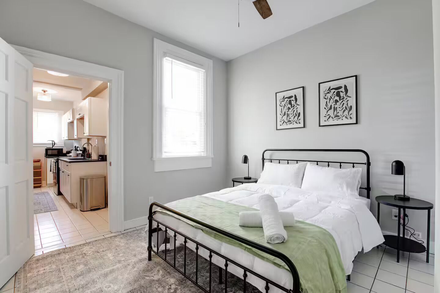 2 bedrooms, iron/ironing board, WiFi, bed sheets
