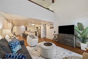 House, 1 Bedroom | Living area - Blue Tuna Loft 1 Bedroom Home (Galveston)