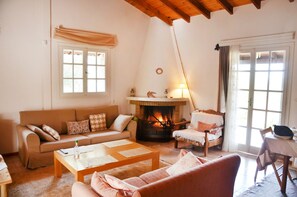 TV, fireplace, offices - Agrilis Cottage near the beach! (Filiatra)