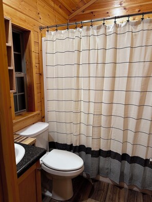Bathroom - Riverbend Cabin – Cozy 2-Person Retreat on the Cullasaja River (Franklin)