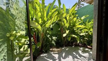 Bangalô superluxo, varanda coberta, vista para o jardim | Área da propriedade