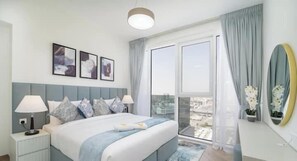 Luxury Apartment, Balcony, City View | Egyptian cotton sheets, premium bedding, in-room safe - Vogue | Al Wasl 1 Residence near World Trade Centre (Dubai)