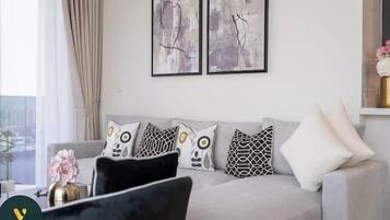 Luxury Apartment, Balcony, City View | Living area