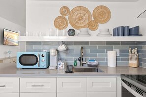 Fridge, microwave, oven, stovetop - Deluxe King Condo | Updated Suite by the Beach! (Clearwater)